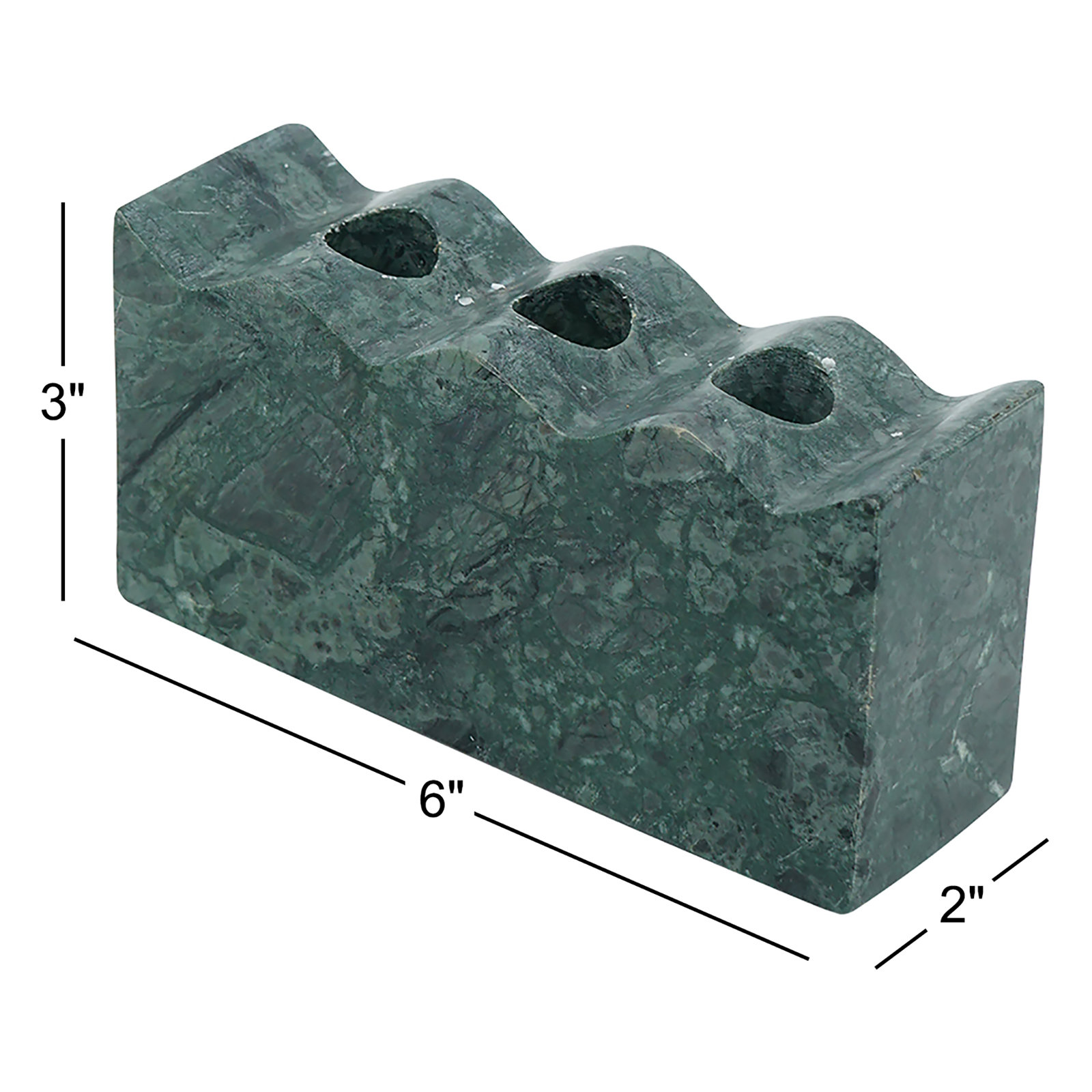 Gainford Genuine Marble Candlestick Holder, 3" H x 2" W x 6" D