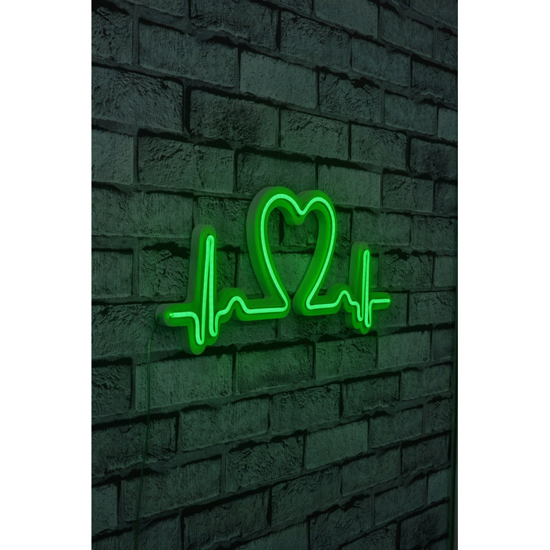 Flexible LED Neon Light Strip, Green, 20.1 x 8.3 x 0.8 inches | IP67 Waterproof, PVC Foam Template, 12V 2A DC Adapter | Built-in Wall Hanging System, Perfect for Home Decor & Parties, Energy Efficient (A+) with 22.7 Watts
