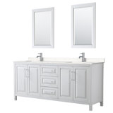 Daria 80'' Double Bathroom Vanity with Marble Top with Mirror