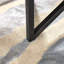 Table basse Mid-Century ovale en verre trempé, table d'appoint Cross X Poplar