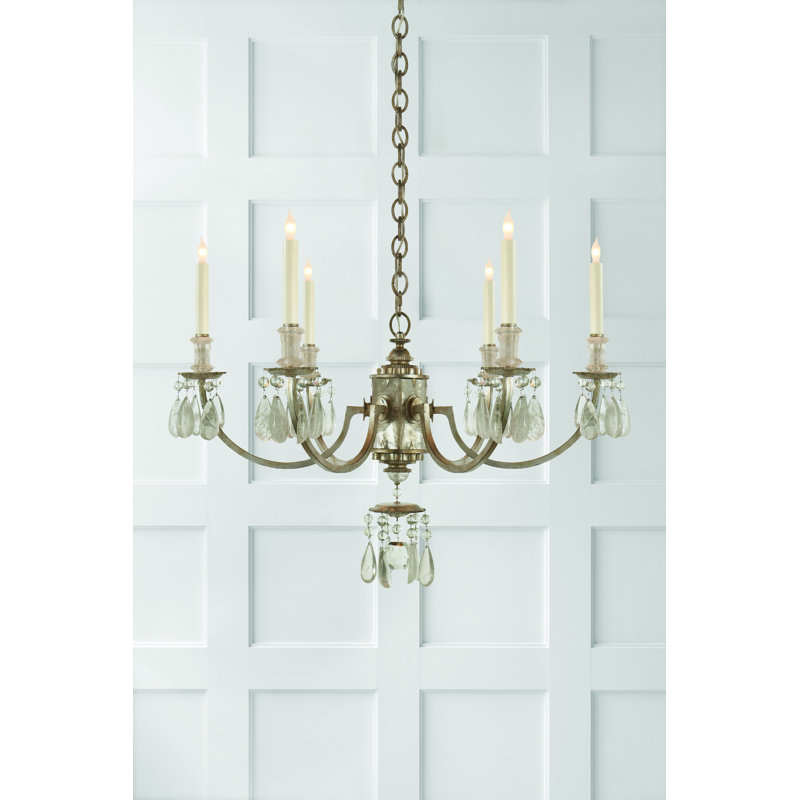 Thomas O'Brien Elizabeth Chandelier, Burnished Silver Leaf