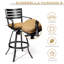 Tabouret de bar pivotant en aluminium 29,6 po avec coussin Sunbrella Pua-1714685101
