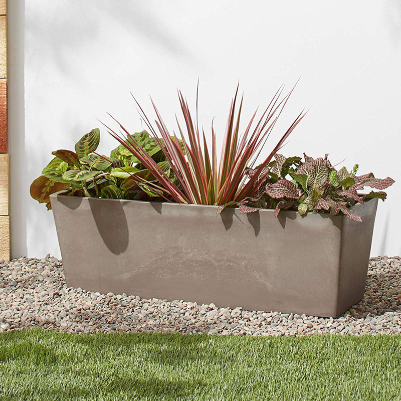 Murtagh Pot Planter, 9" H x 25.5" W x 9" D, Taupe