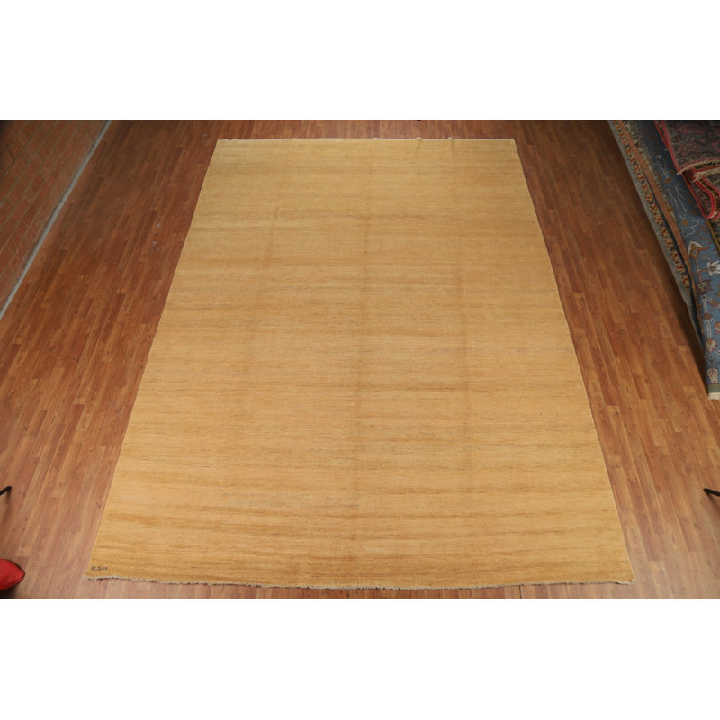 Tapis oriental moderne jaune Gabbeh 9 x 14