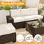 Ensemble de mobilier de patio 6 pièces, ensemble de mobilier d'extérieur en osier, ensemble modulaire de patio