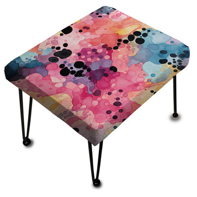 Repose-pieds aquarelle rose et bleu