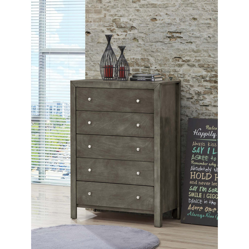 Elegant Transitional Storage Chest In Gray