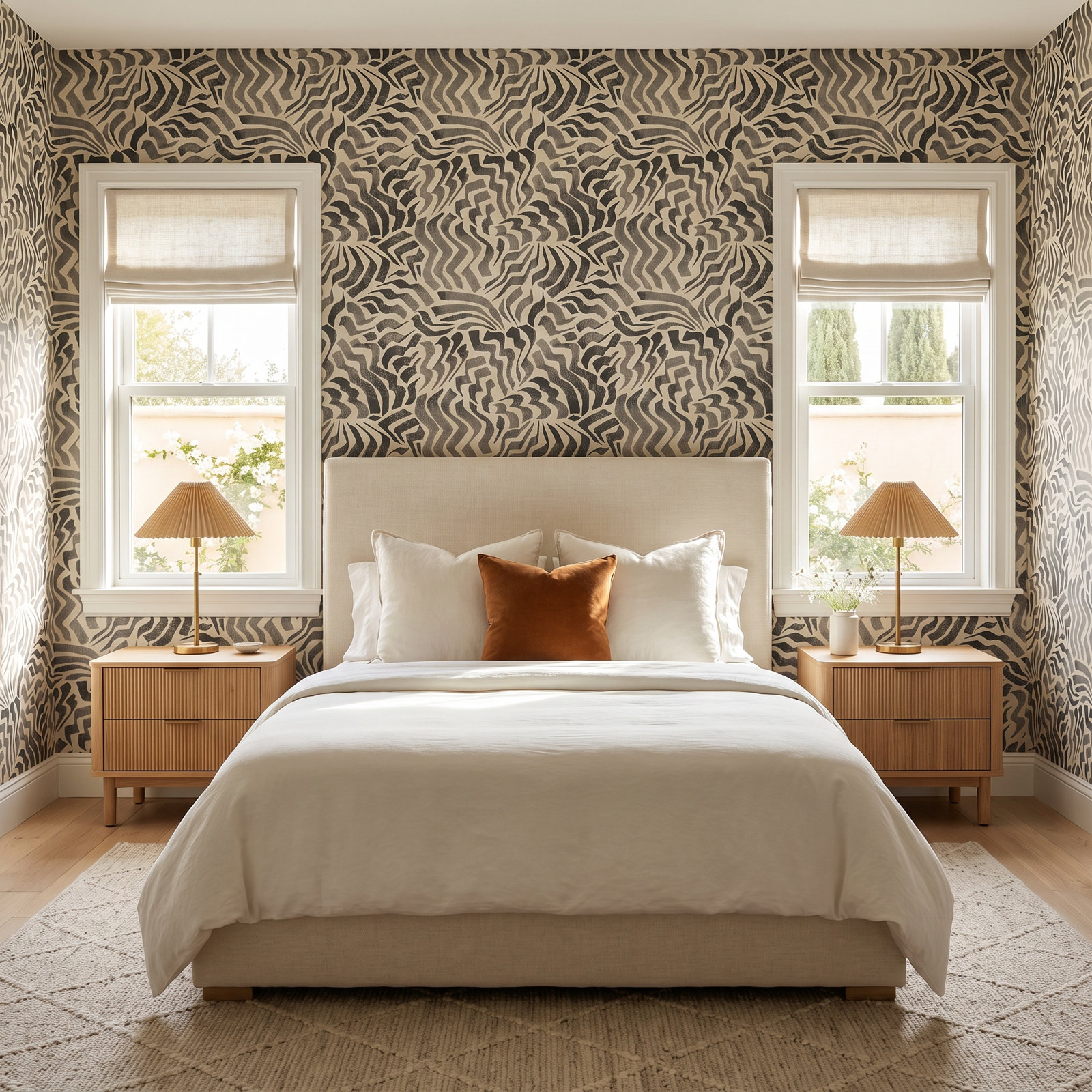 Zora Unpasted Abstract Wallpaper, Black