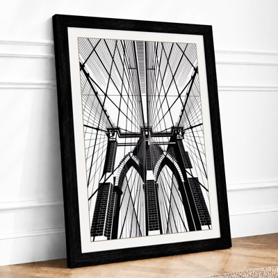 Brooklyn Bridge Ascendant Industrial - Framed Print