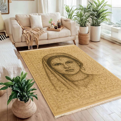 Tapis portrait taupe sépia