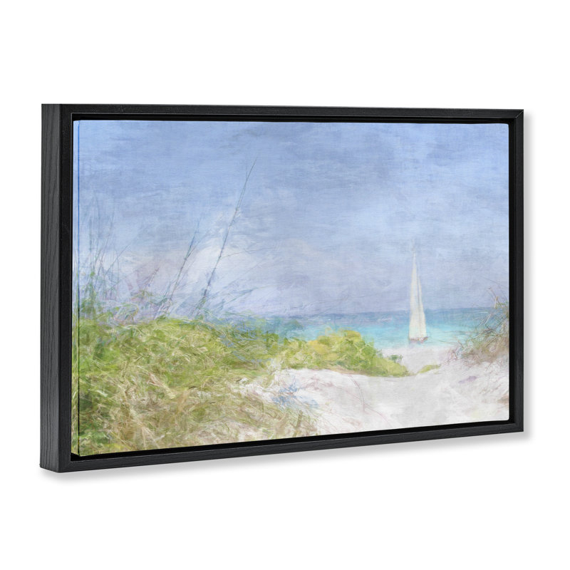 Toile flottante encadrée "solitaire" par Noah Bay, Cadre flottant noir de jais, H 17 po x l 25 po