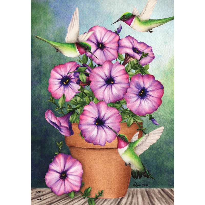 Drapeau de jardin en pot Petunias Spring