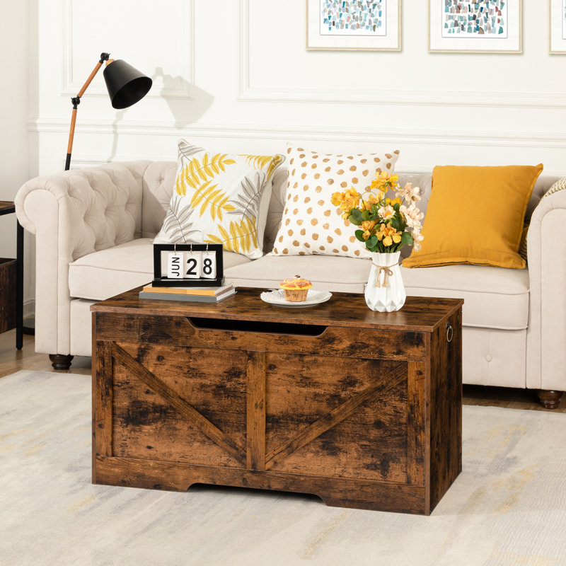 Banc de rangement l 39,4 po Lingle, Brun rustique