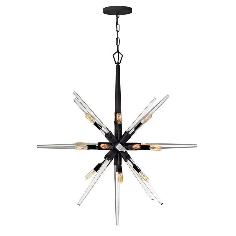 Ariel 16-Light Orb Starburst Chandelier w/ Crystal Spires