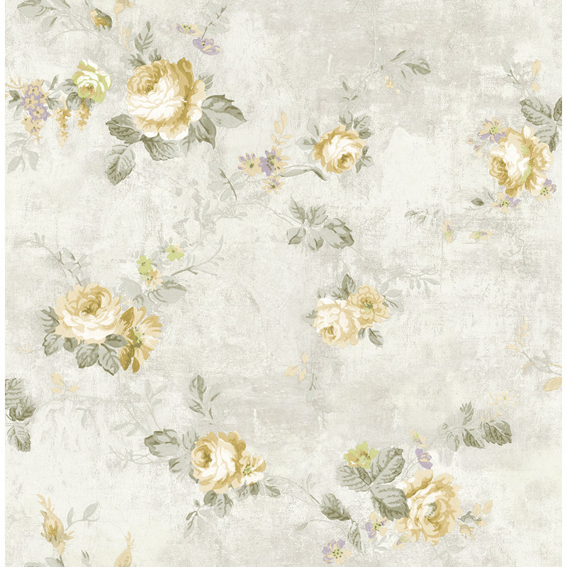 Rouleau de papier peint l 33 pi x l 20,5 po floral trail Tyrion, Orange/Grey