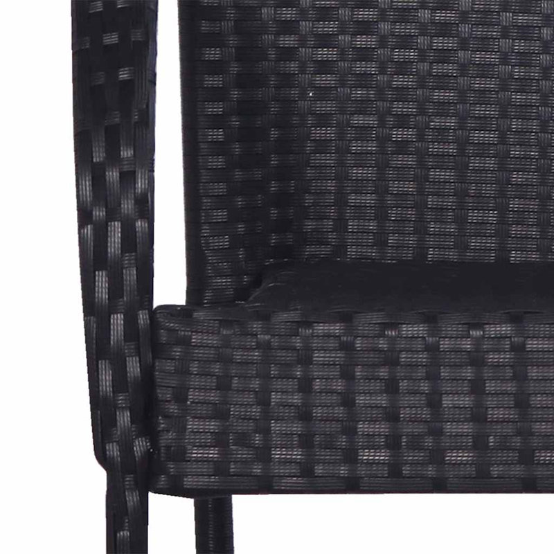 Rectangular 2 - Person Bistro Set, Black, Black