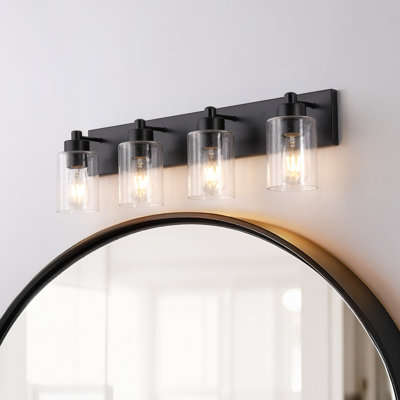 Stover Seeded Glass/Iron Modern Contemporary LED Vanity Light