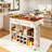 39.4'' L Modern Rolling Kitchen Island With Drop Leaf Countertop And Wine Rack, Wooden Kitchen Cart With 2 Storage Drawers And Towel Rack-1967885576