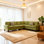 Canapé modulaire moderne en forme de L, canapé rembourré en flanelle avec coussins décoratifs pour salon, appartement, bureau
