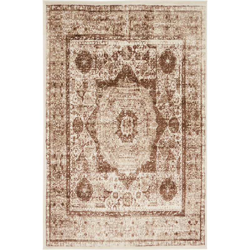 Tapis à motif oriental brun Majestic, Rectangle 4 pi x 6 pi