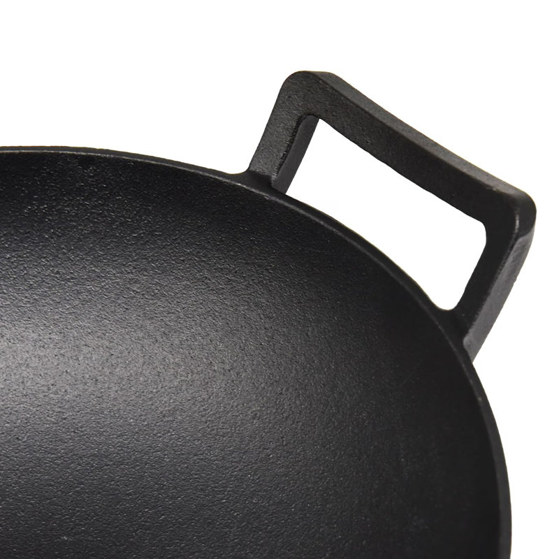 Cuisiland Cast Iron Wok, 4" H x 14" W x 14" D
