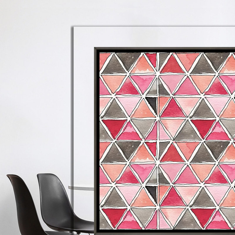 « chic accents pattern », art, H 37 po x l 37 po x P 1,5 po, Toile encadrée de bois rustique foncé