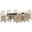  Ensemble de salle à manger de jardin avec coussin 7 pièces en rotin de polyester beige-823979767-823979763-823979760