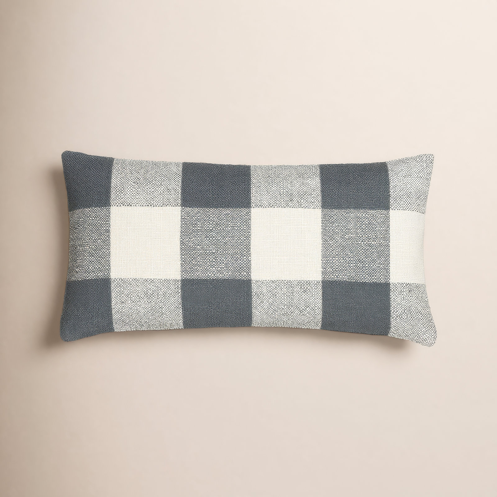 Birch Lane Cleveland Throw Pillow Lumbar, Blue Checkered, Polyester