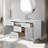 Tiosha 54" Single Bathroom Vanity In White With Engineered Stone Top