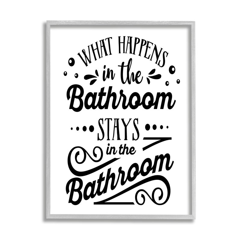 What Happens In Bathroom Silly, L 11 po x H 14 po, Estampe numérique Farmhouse