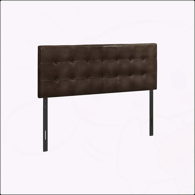 Bed, Headboard Only, Bedroom, Upholstered, Leather Look, Transitional, Brown, Queen