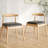 Weave Dining Chairs Set of 2, Mid-Century Modern Kitchen Chair with Solid Oak Frame & Handwoven Seat for Living Dining Room-2078615942-2078615944