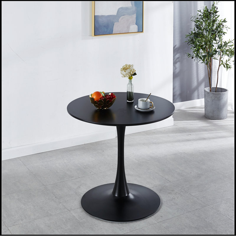 Dinning Table,Round Pedestal Base Dinning Table,31.5 Inches for 2 - 4 Persons,for Dining Room, Living Room, Farmhouse, Black
