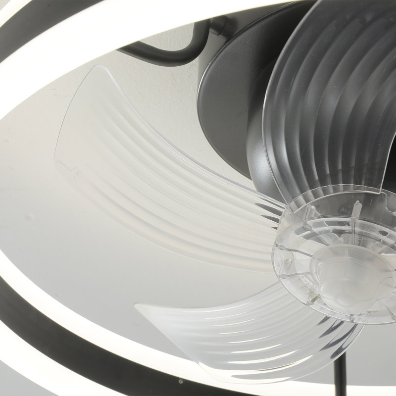Le ventilateur de plafond de 20 po peut osciller à 360 degrés et s'incliner à 20 degrés, Noir