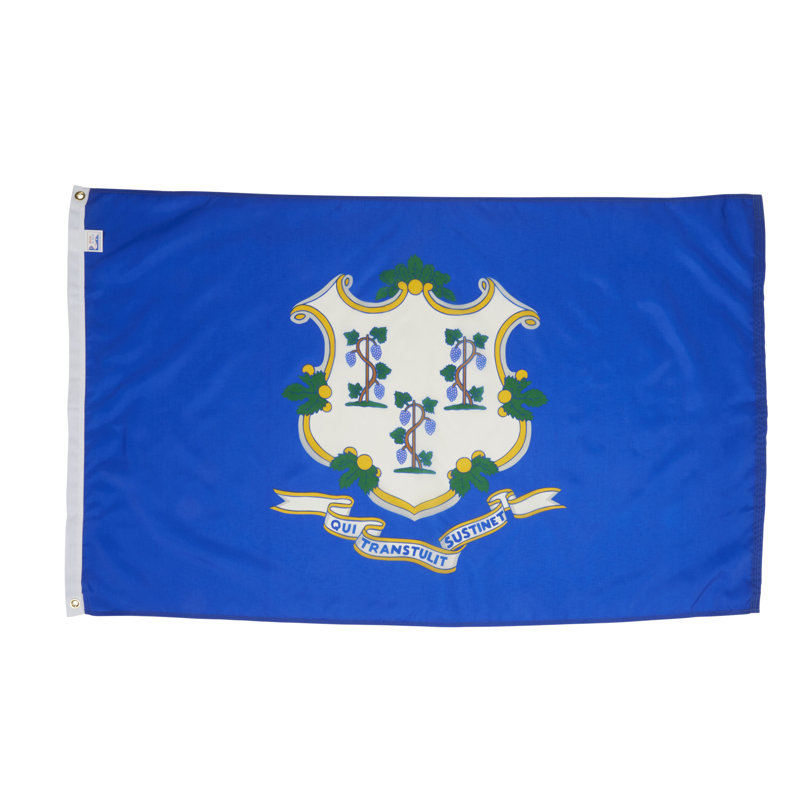 Drapeau de maison State, Connecticut, H 36 po x l 60 po, Nylon