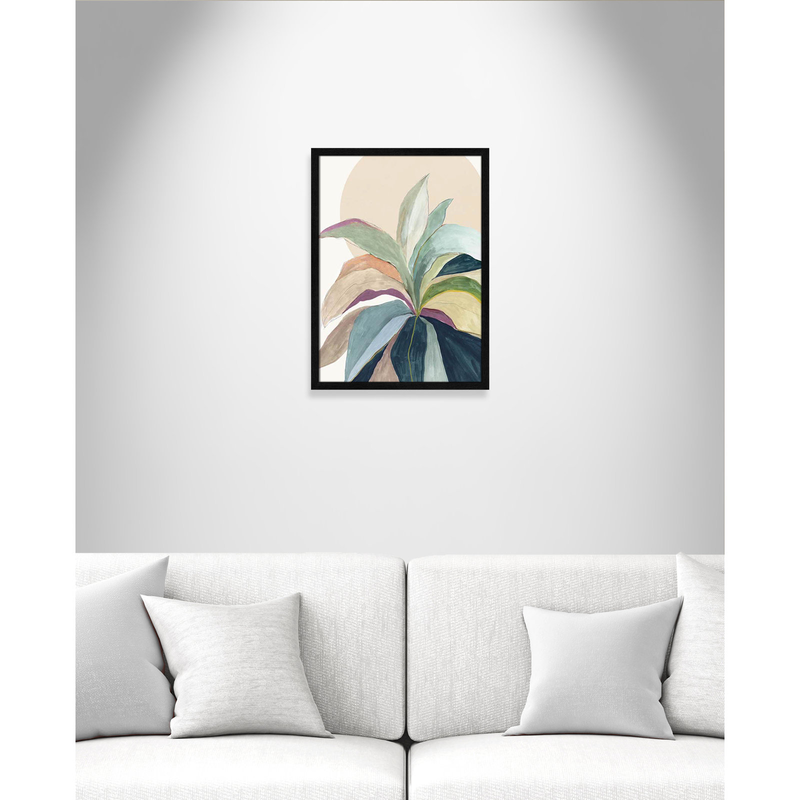Sunny Bright Leaves II by Asia Jensen, 23" H x 17" W x 0.75" D, Black Slim Unmatted Picture Framed