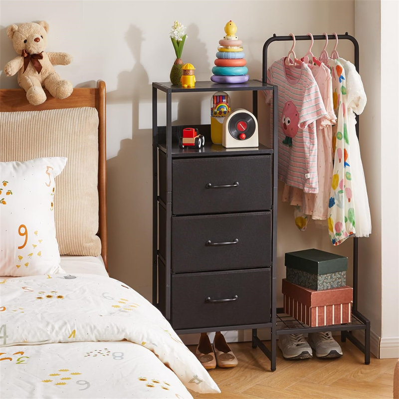 71.5 cm W Chest of 3 Drawers, Black