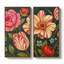 «Vintage Botanical Floral Garden Artwork», ensemble de 2 reproductions d'art murales encadrées sur toile 60 po x 30 po x 2 pièces-163098786-163098797