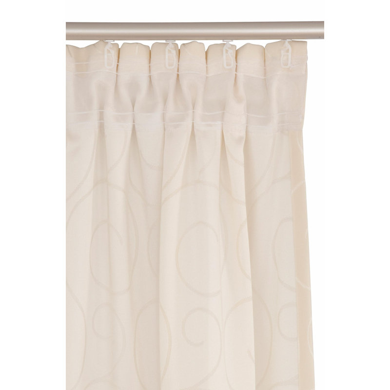 Coursey Room Darkening Curtain Single Panel, 132cm Width x 225cm Drop, Cream