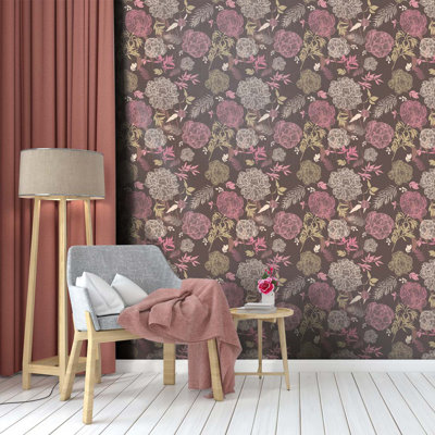 Floral 10.5'' L X 24" W Peel And Stick Wallpaper Roll