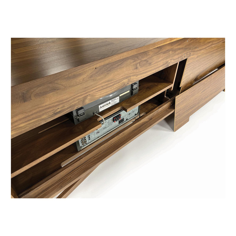 Wall Mounted Media Console, 18.75"H x 66.13"L x 19"W, Natural Walnut