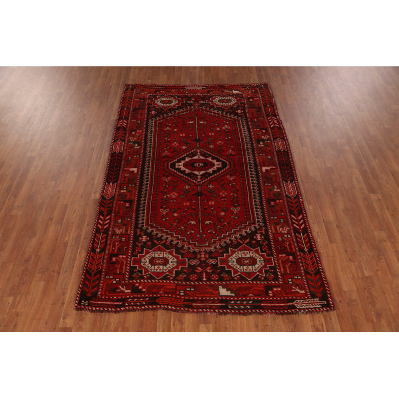Tapis rouge fait à la main 5 x 8 po