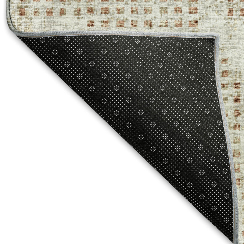 Premium Machine Washable Mayfield AMF33 Geometric Rug, 9' x 12', Spice