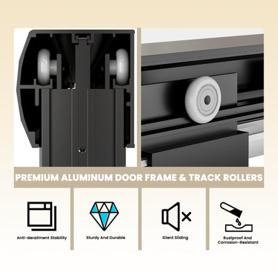 Double Sliding Shower Door with 1/4" (6mm) Explosion-Proof Clear Tempered Glass, Aluminum Frame, Chrome