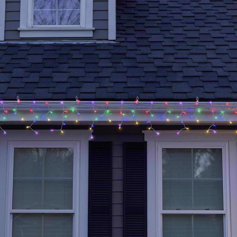  Guirlande de Noël classique à glaçons multicolores 100 pi