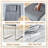  63'' Wooden Dining Table Set, Rectangle Gray Dining Table Set for 4/6 with Leather Chairs-755028159-755028155
