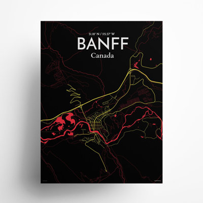 Banff, carte de la ville, impression