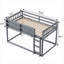 Lit simple superposé au-dessus d'un lit simple, lit convertible gris ardoise en bois massif avec échelle pour chambres d'enfant et petits espaces