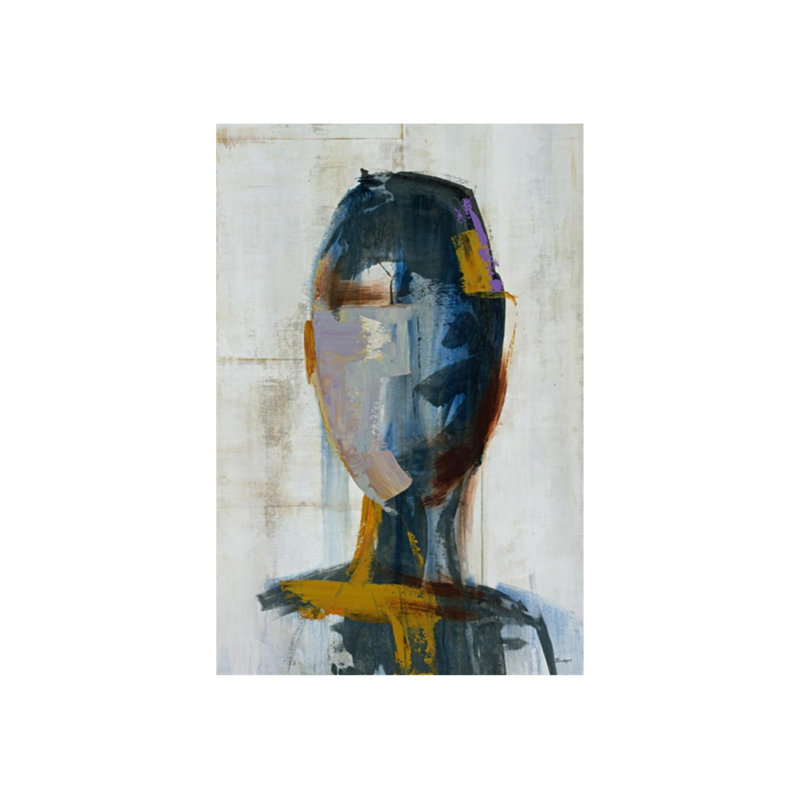 «Thought Machine I» par Bridges - peinture sur toile tendue, H 24 po x l 16 po x P 1,5 po, Extérieur