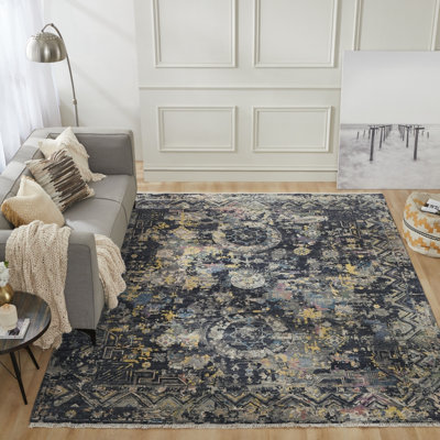 Kyya Charcoal Multi Hand-Knotted Area Rug